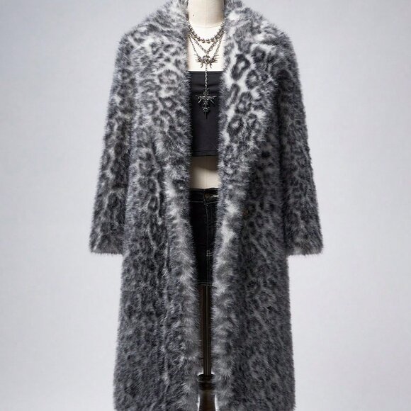 Multicolor Casual Women's soft Leopard Print Faux Fur Coat - Picture 12 of 12